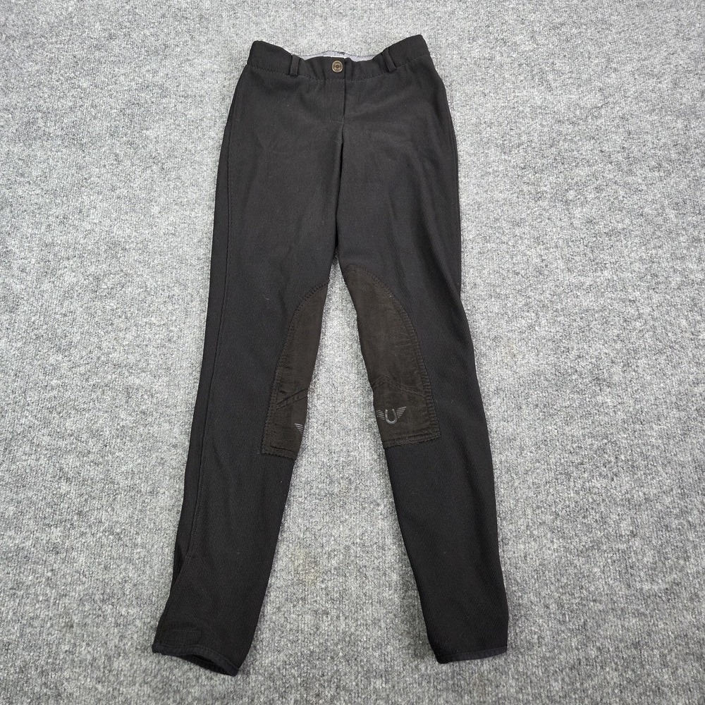 TuffRider Breeches Womens 24 Black Pull On Bottom Riding Pants Equestrian